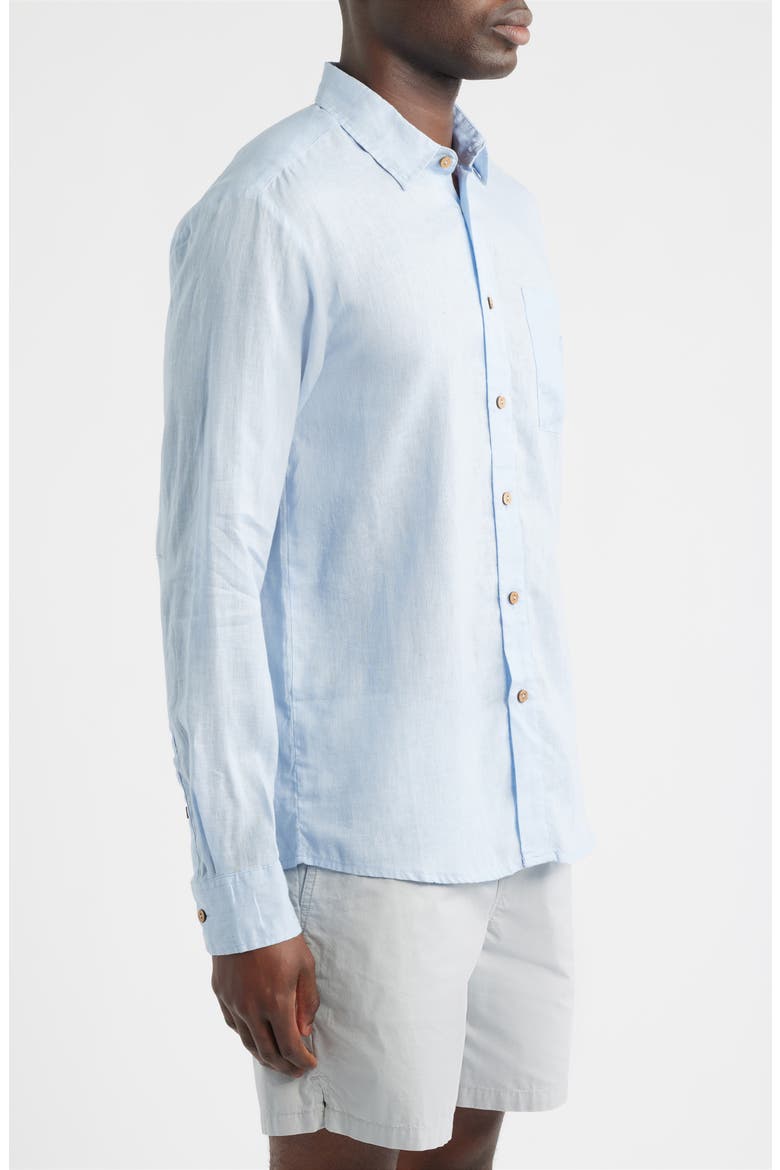 Lyocell Button-Up Shirt, Alternate, color, BLUE