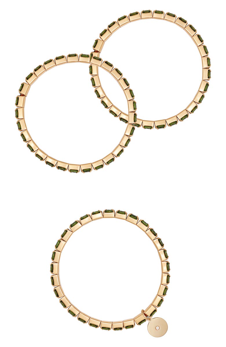 Vince Camuto Set of 3 Stretch Bracelets, Alternate, color, Green