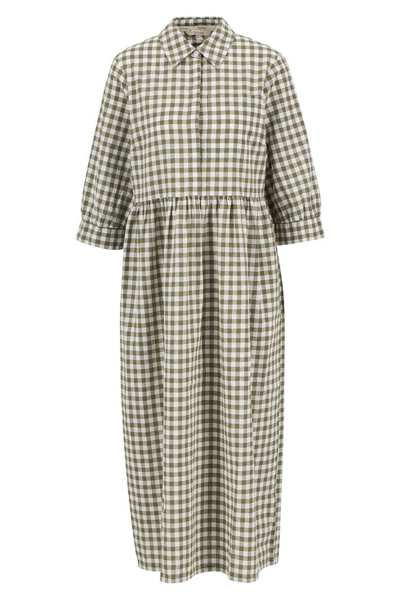 Adele Gingham Shirtdress, Alternate, color, DUSKY GREEN CHECK