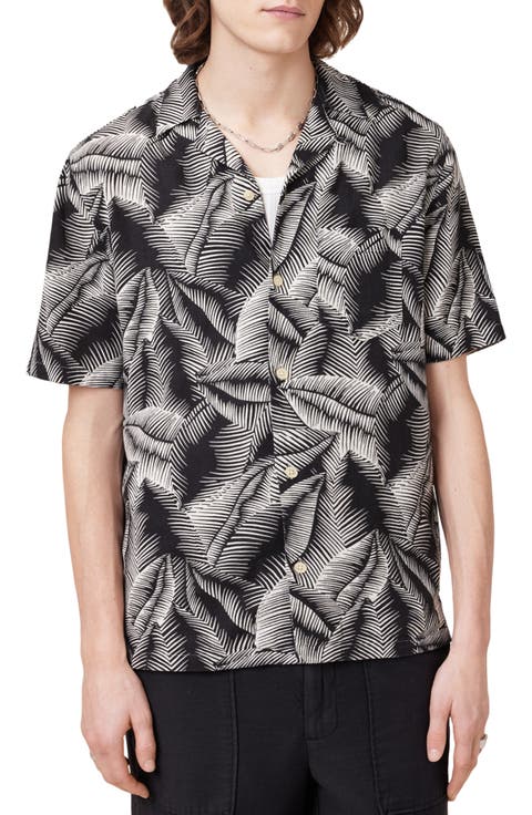 Marseille Short Sleeve Linen & Cotton Button-Up Camp Shirt