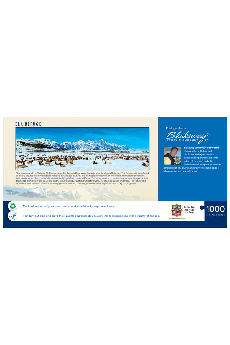 Elk Refuge 1000pc Panoramic Puzzle, Alternate, color, Multicolor