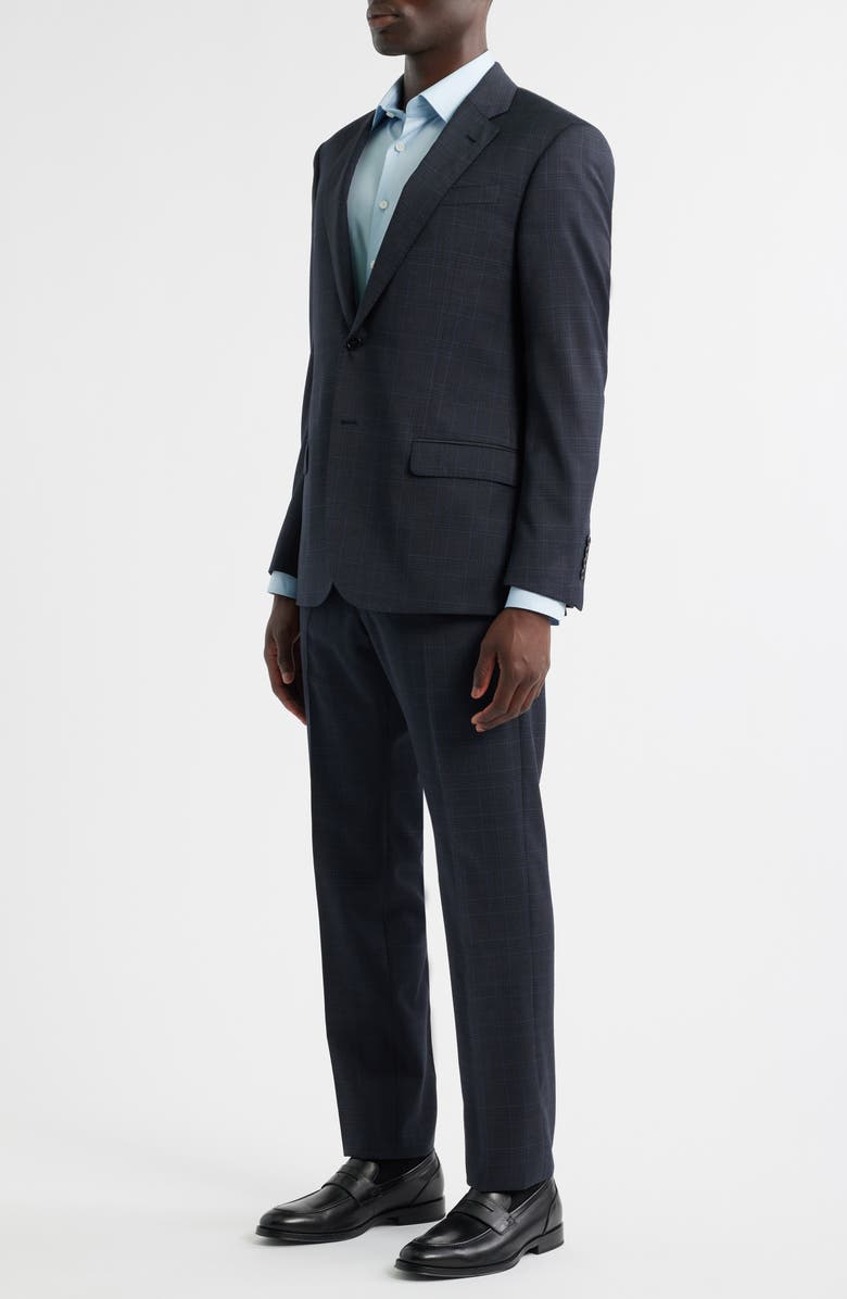 Emporio Armani Charcoal Grey Plaid Wool Suit, Alternate, color, 