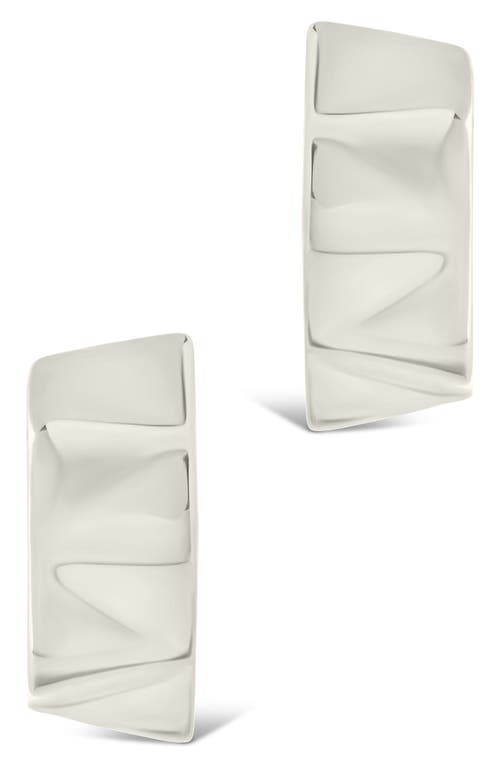 Sterling Forever Ginevra Bolt Hoop Earrings In Silver