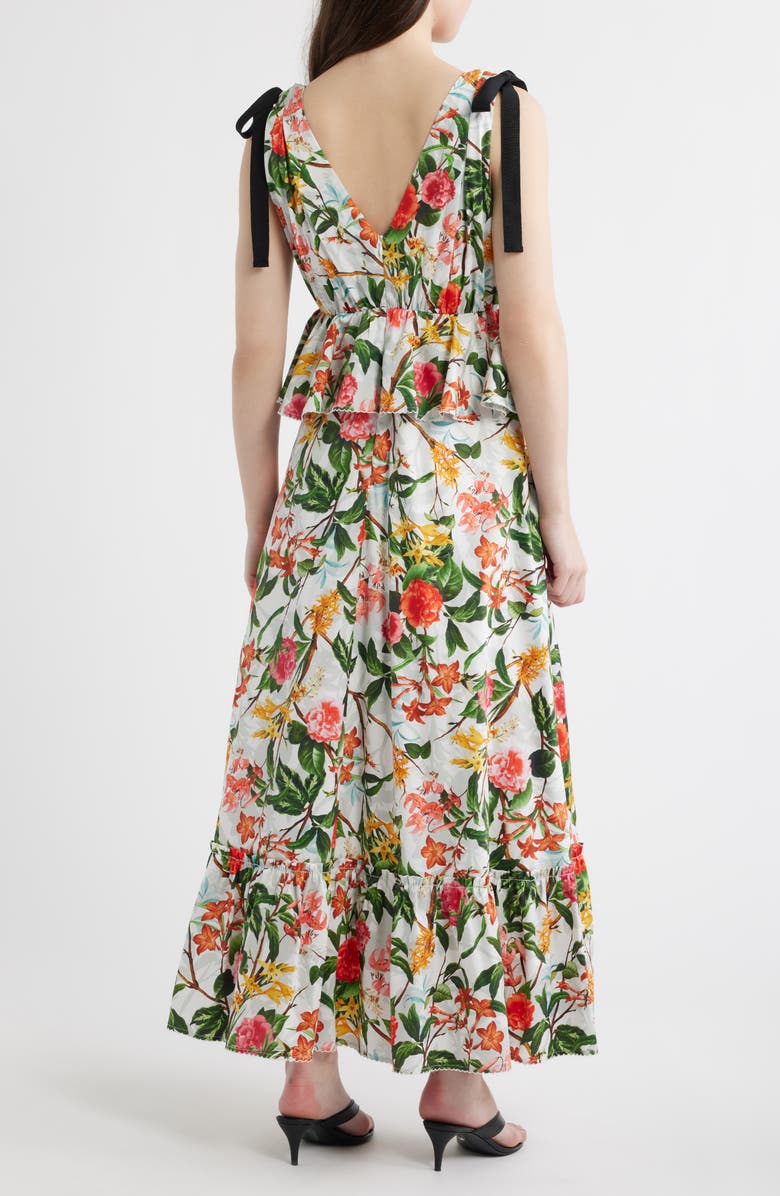LAYERED WITH LOVE Daniela Floral Embroidered Trim Cotton Maxi Dress, Alternate, color, Tropical Paradise
