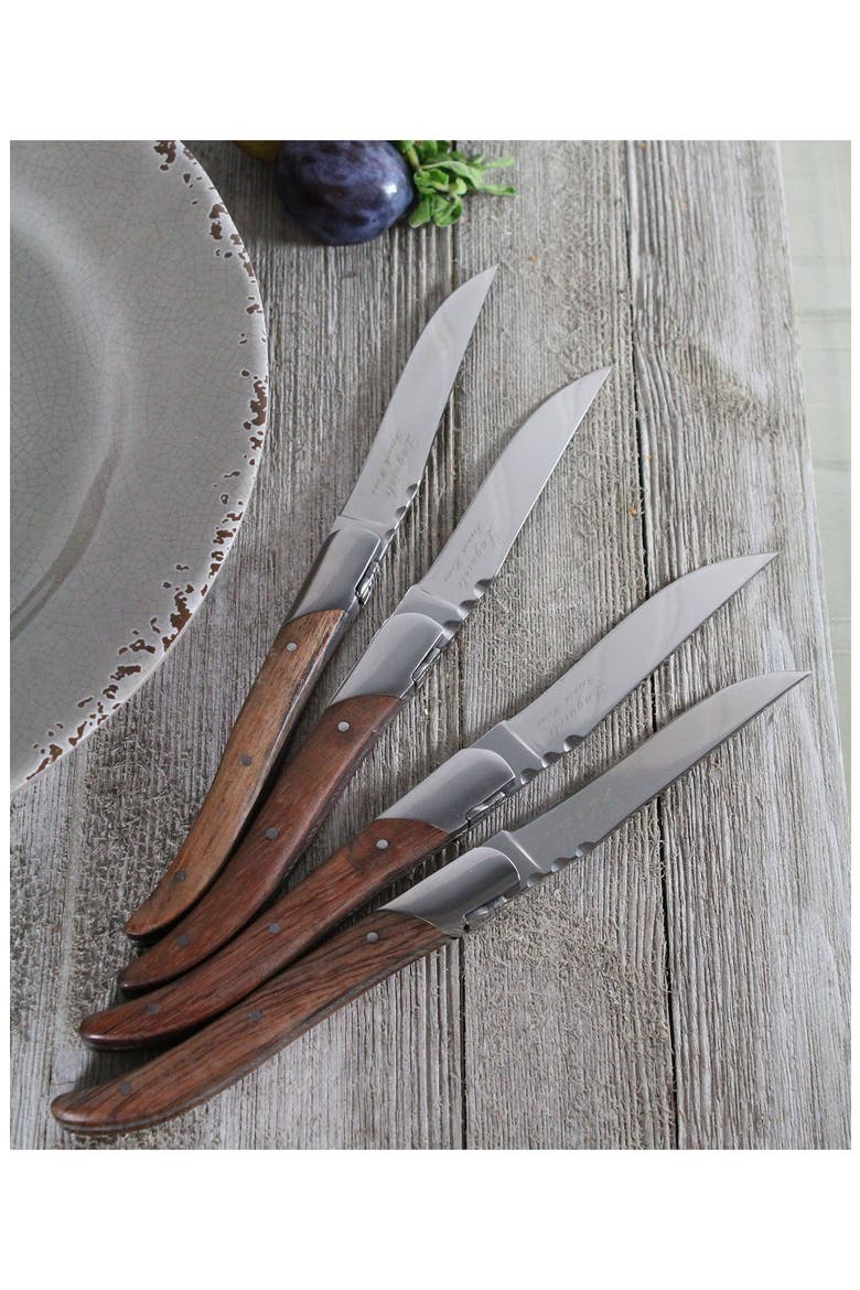 Laguiole Connoisseur Rosewood Steak Knives - Set of 4, Alternate, color, WOOD GRAIN