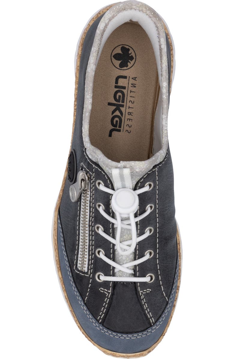 Rieker Nikita F2 Sneaker, Alternate, color, Lightblue/ Silverflower