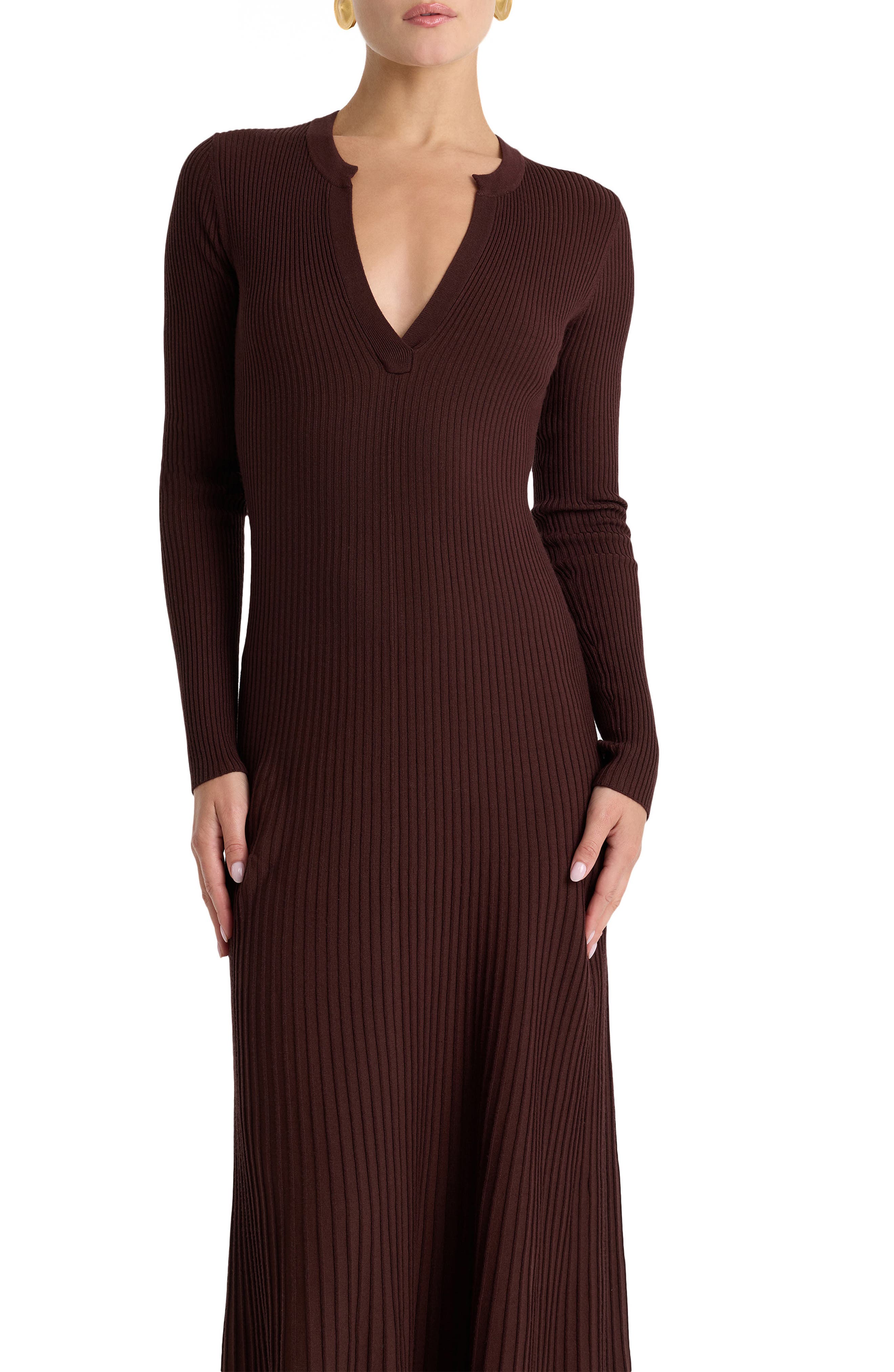 bardot hattie knit midi dress Long Sleeve Rib Maxi Sweater (Women) size_chart_Midi Dress