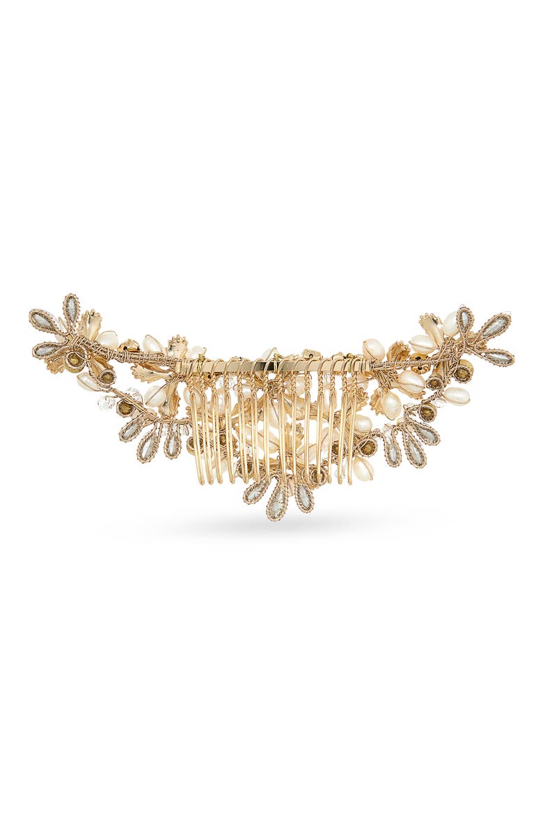 Caressa Halo Comb (Nordstrom Exclusive), Alternate, color, 14K GOLD/ FRESHWATER PEARL
