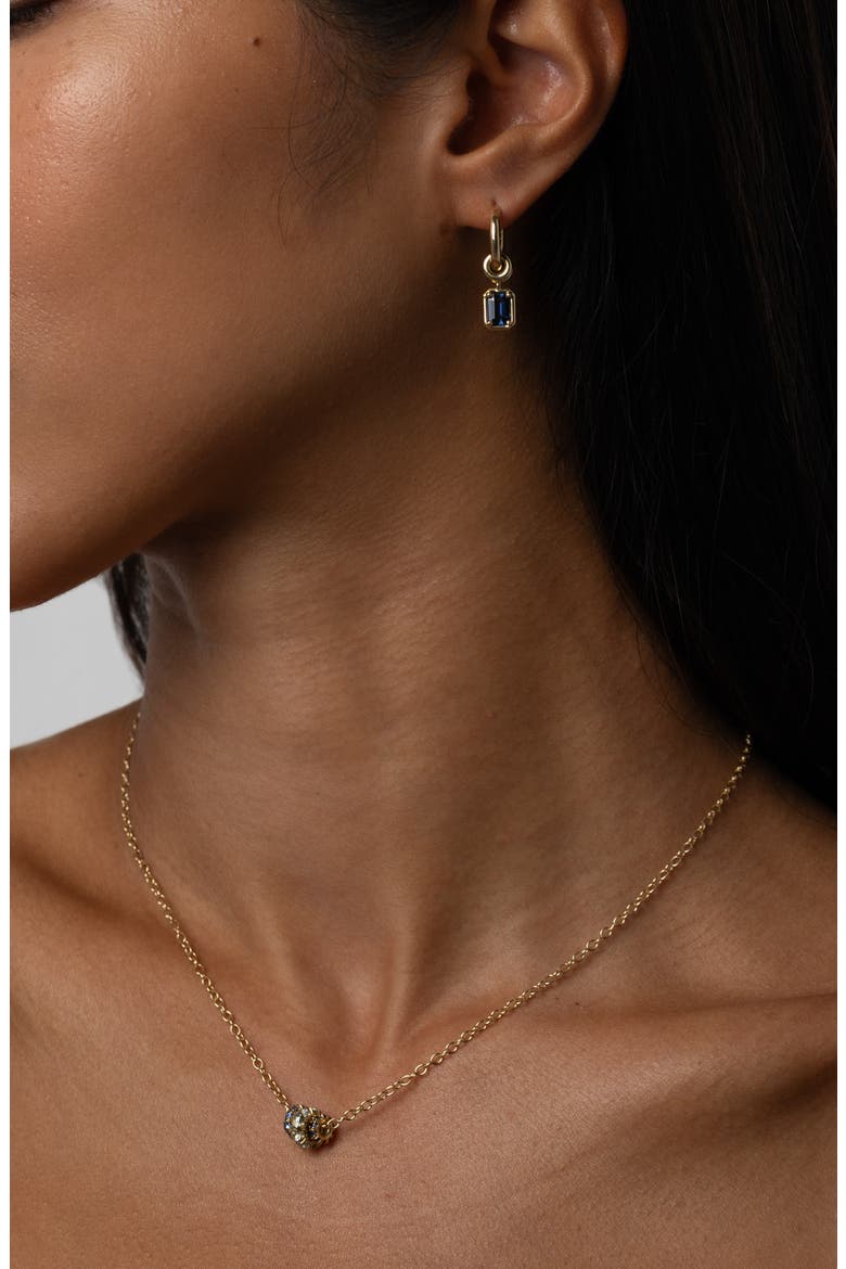 Zahra Sapphire Drop Huggie Hoop Earrings, Alternate, color, YELLOW GOLD/ BLUE