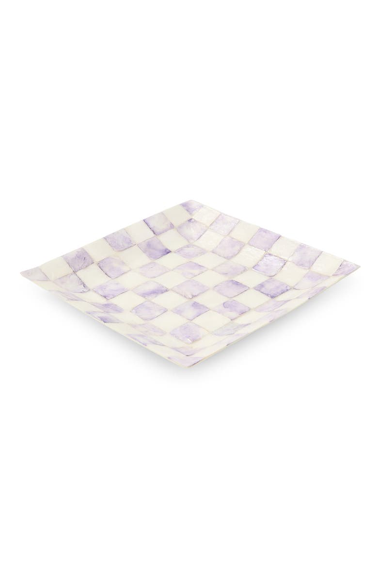 Violet Check Capiz Catchall Tray, Main, color, VIOLET