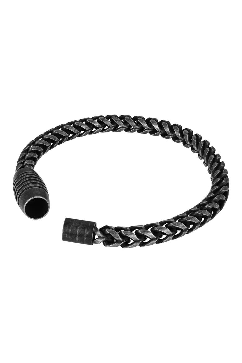 Men's Franco Chain Bracelet, Alternate, color, BLACK