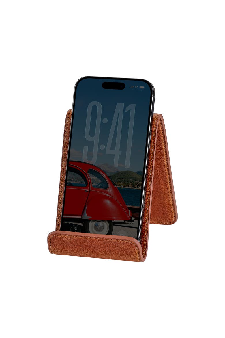 Leather Phone Tablet Holder, Main, color, Cognac