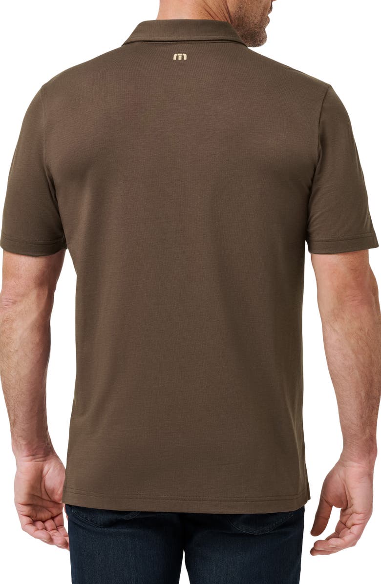 TravisMathew Orchard Walk Floral Stripe Polo, Alternate, color, Chocolate