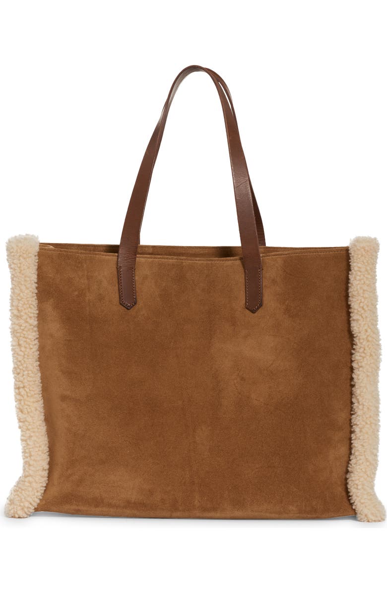 Golden Goose California East/West Suede & Genuine Shearling Shopper Tote, Alternate, color,