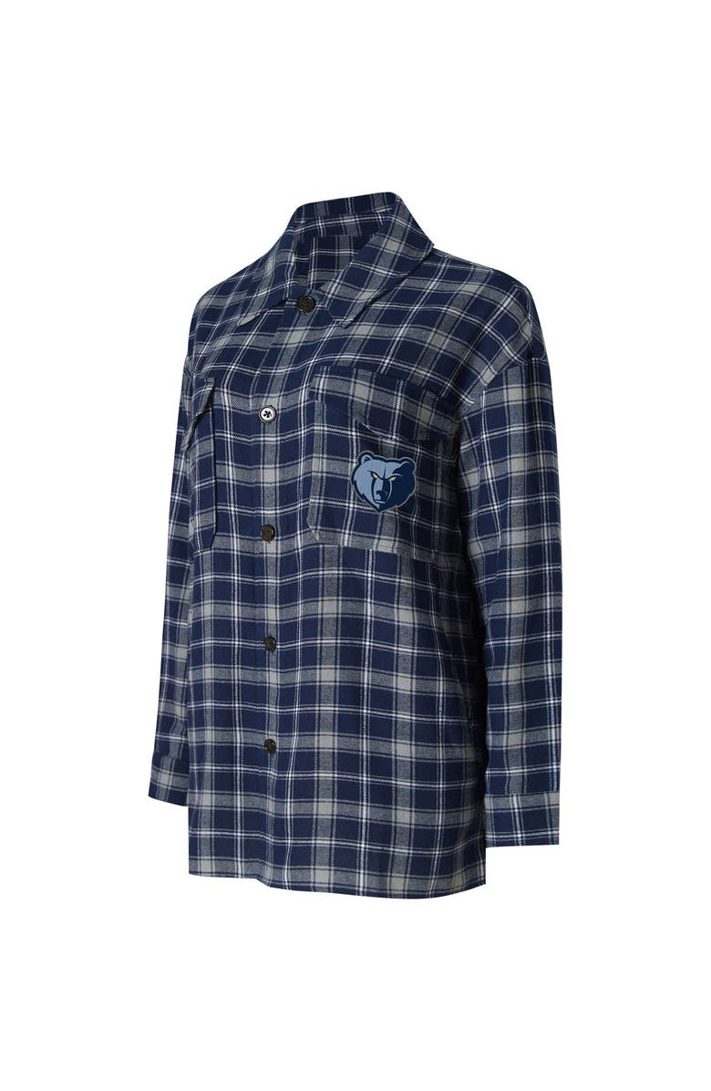 College Concepts Women's College Concepts Navy/Gray Memphis Grizzlies Boyfriend Button-Up Nightshirt, Alternate, color, Navy