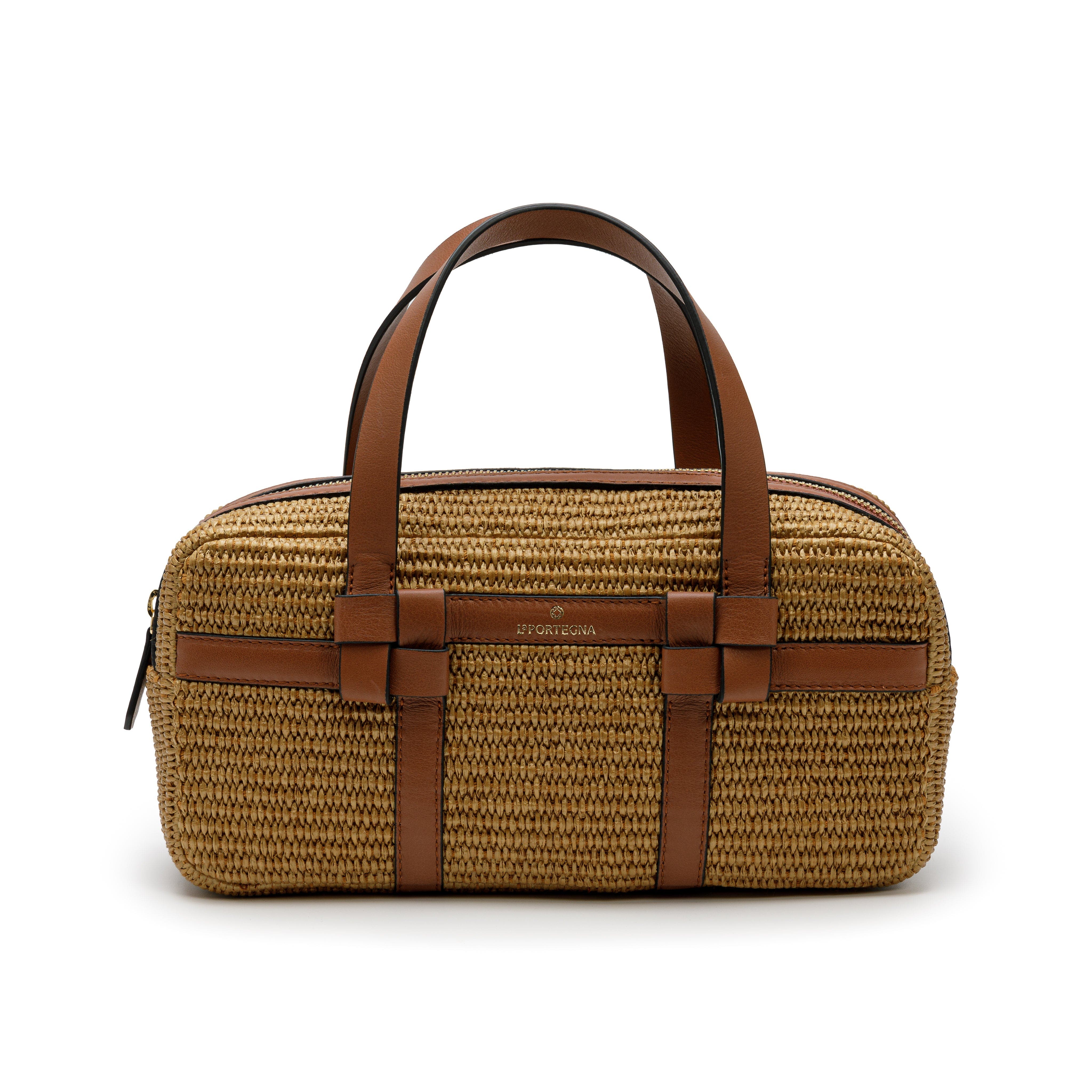 LA PORTEGNA Bibi Jute Bag With Shoulder Strap And Iconic Knots, Main, color, Light Brown