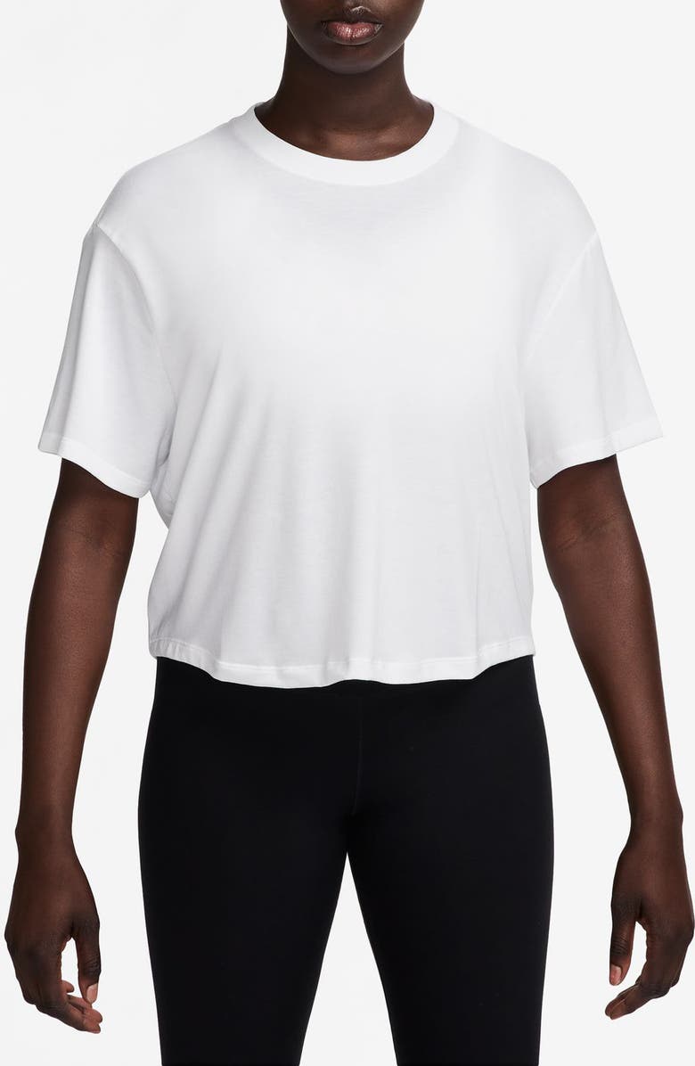 Nike One Relaxed Dri-FIT Crop Top, Main, color, 100 100 White/Clear