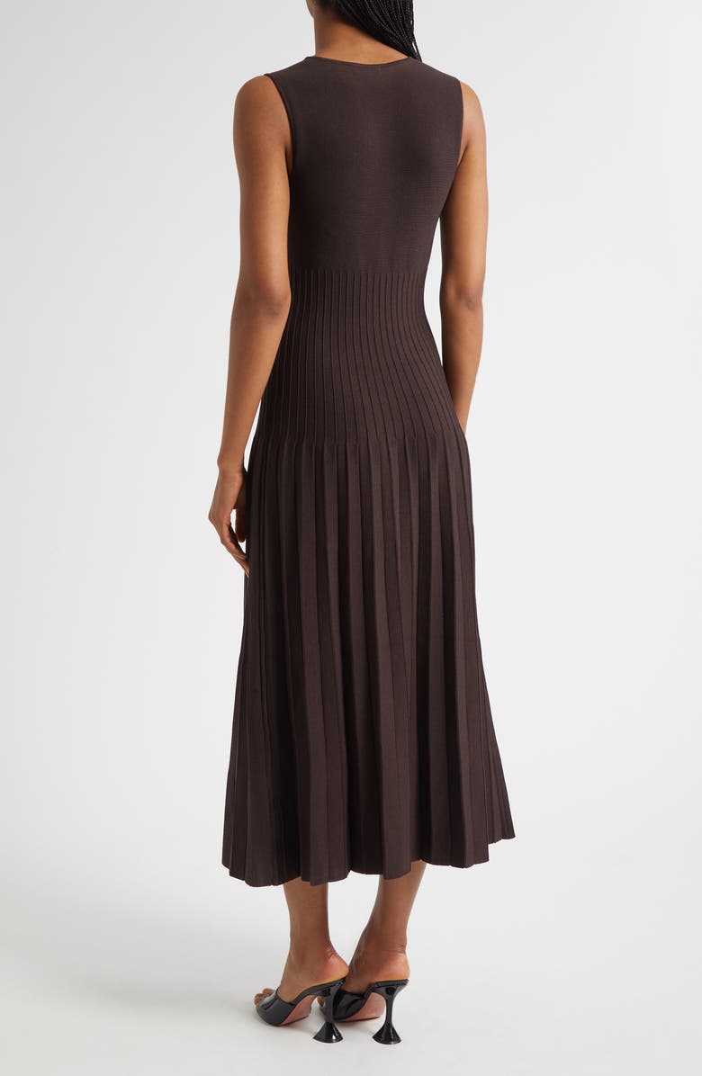 STAUD Elyse Pleated Sleeveless Knit Maxi Dress, Alternate, color, Earth