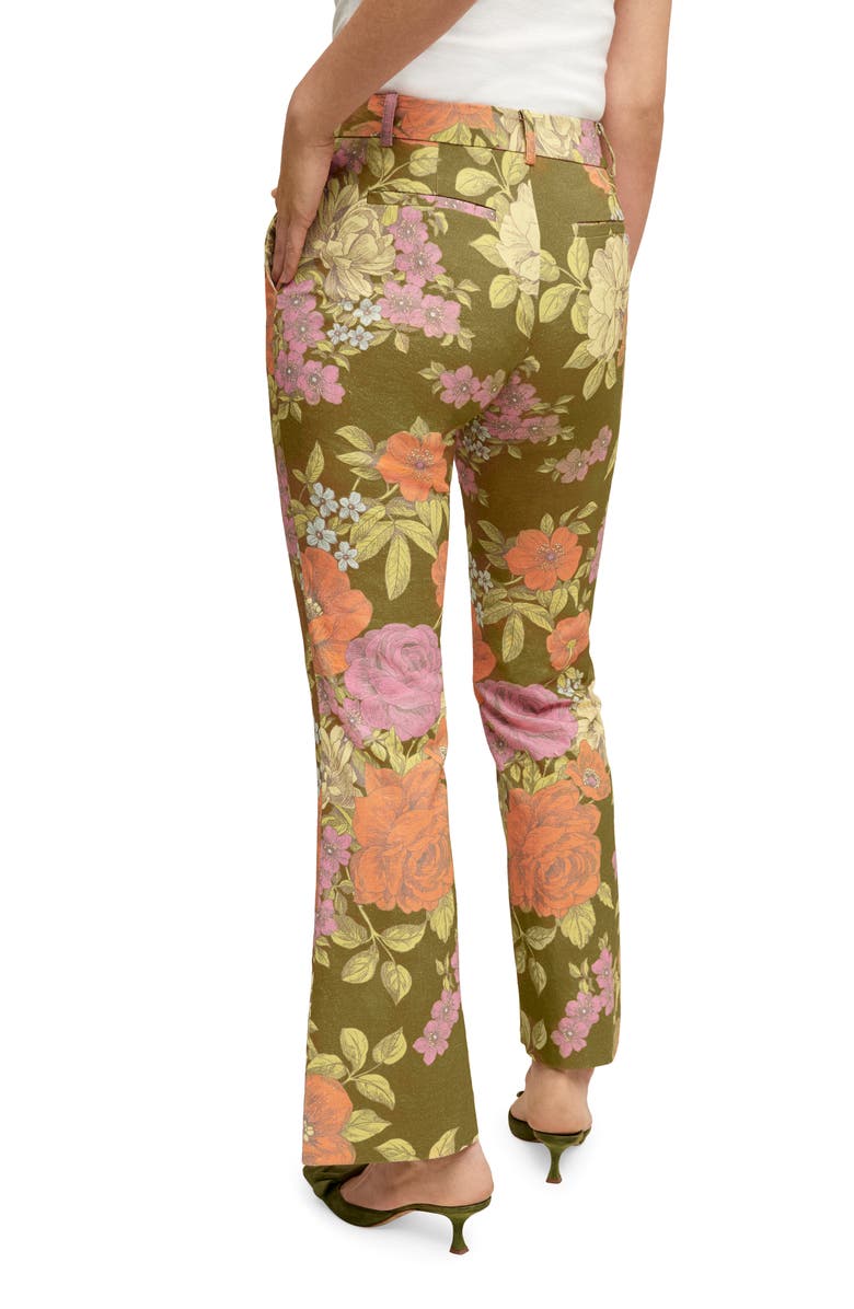 Isaac Mizrahi New York Floral High Waist Bootcut Pants, Alternate, color, 