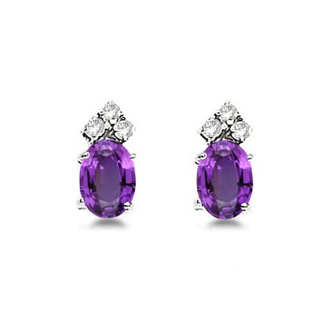 Oval  Stud Earrings 14k