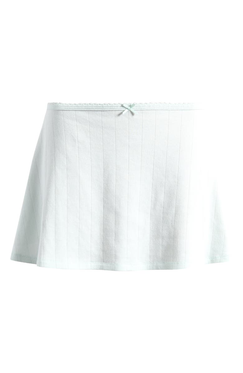 SKIMS Drop Needle Pointelle Miniskirt, Alternate, color, Frost