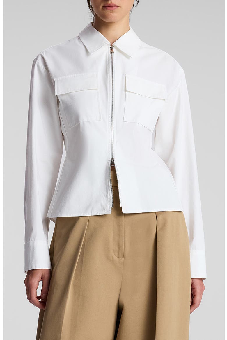 Sage Stretch Cotton Shirt, Main, color, WHITE