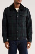 Tommy Hilfiger Plaid Faux Fur Collar Jacket
