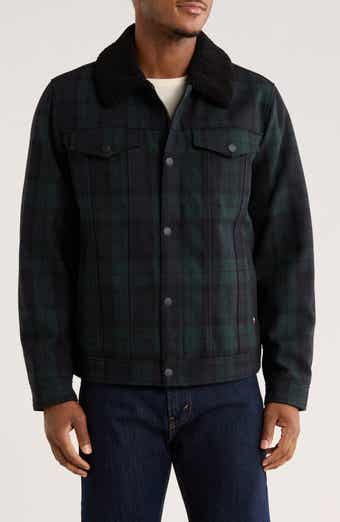 Tommy Hilfiger Plaid Faux Fur Collar Jacket