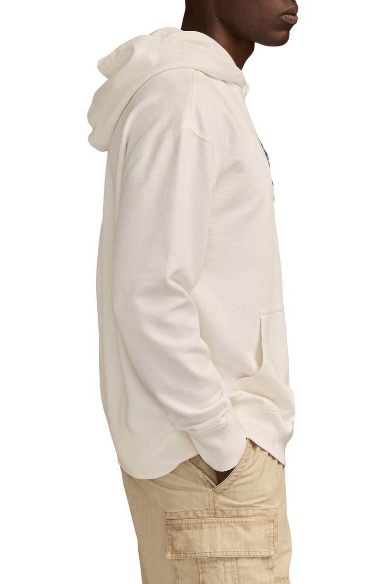 Lucky Brand Modelo Small Skull Embroidered Hoodie, Alternate, color, Cloud Dancer