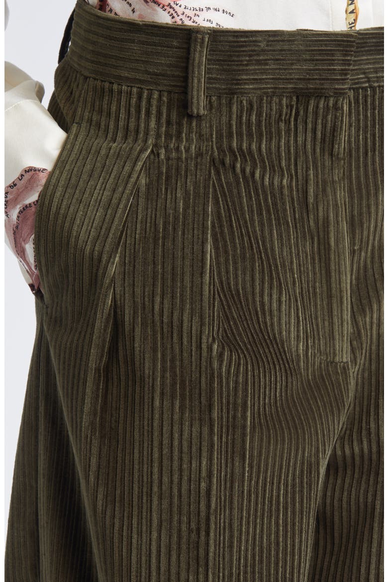 Dash Pleated Barrel Leg Crop Pants, Alternate, color, DARK FOREST