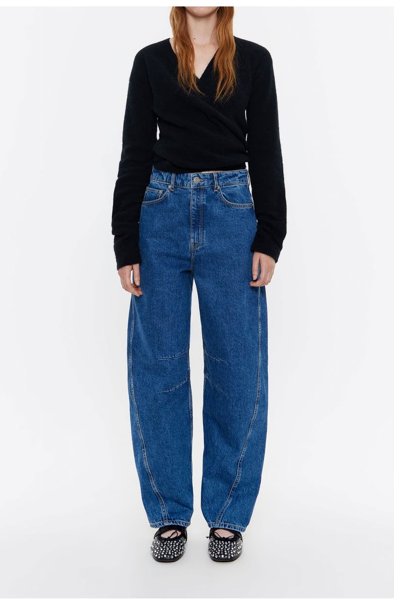 Bimba y Lola Barrel Mid-Rise Jeans, Main, color, 