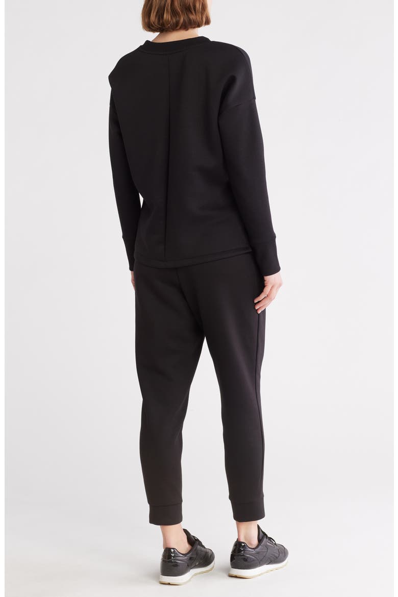Uptown Scuba Knit Pullover & Joggers Set, Alternate, color, RICH BLACK
