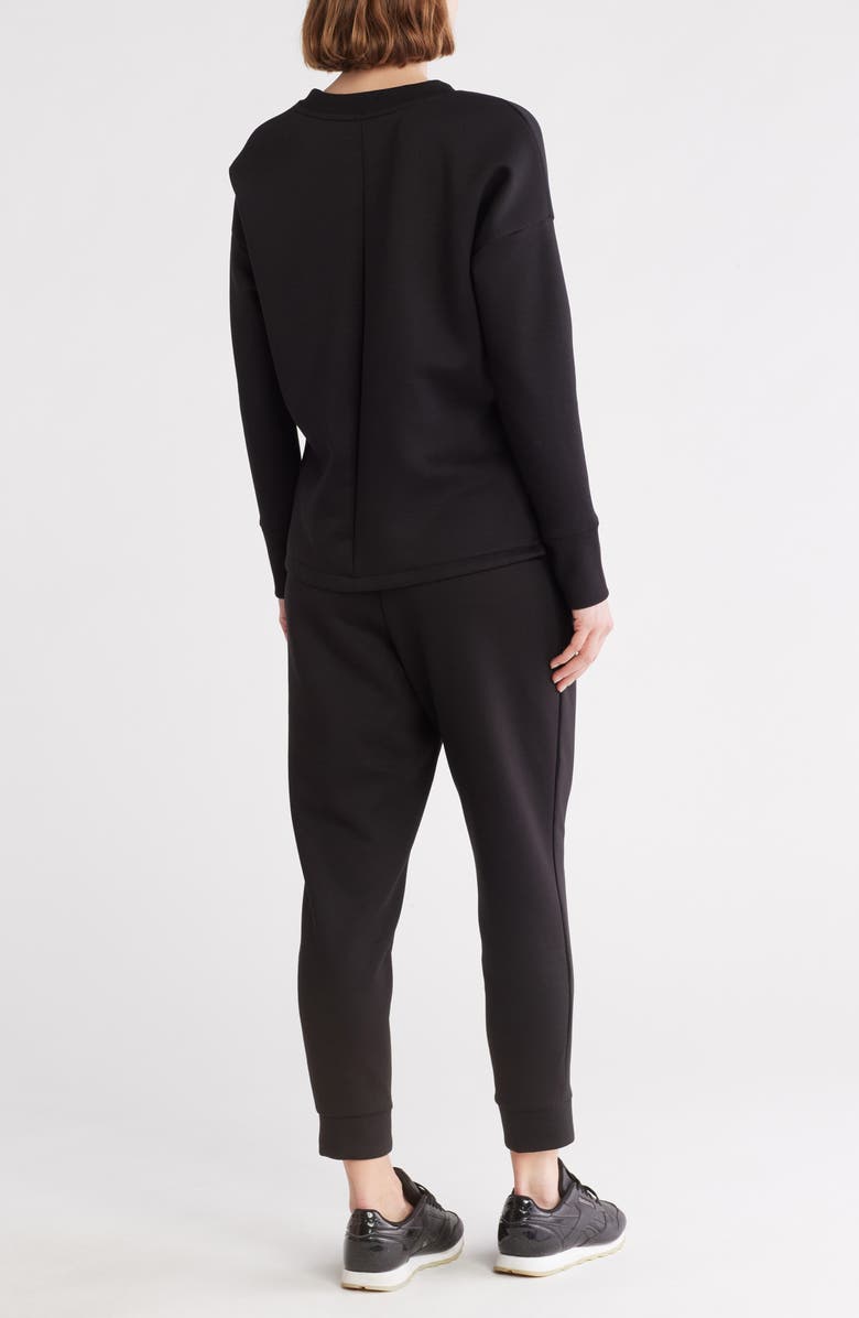 APANA Uptown Scuba Knit Pullover & Joggers Set, Alternate, color, Rich Black