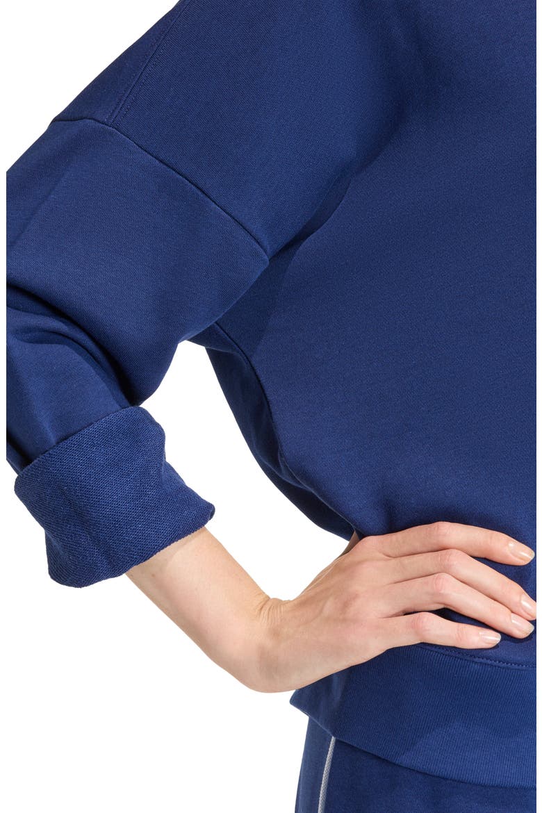 Seasonal Essentials Colorpop Sweatshirt, Alternate, color, DARK BLUE/ WHITE