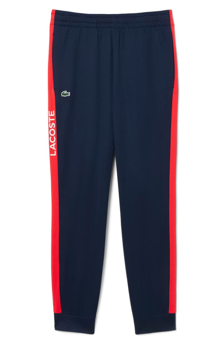 Lacoste Side Stripe Track Pants, Alternate, color, Navy Blue/ Grenadine