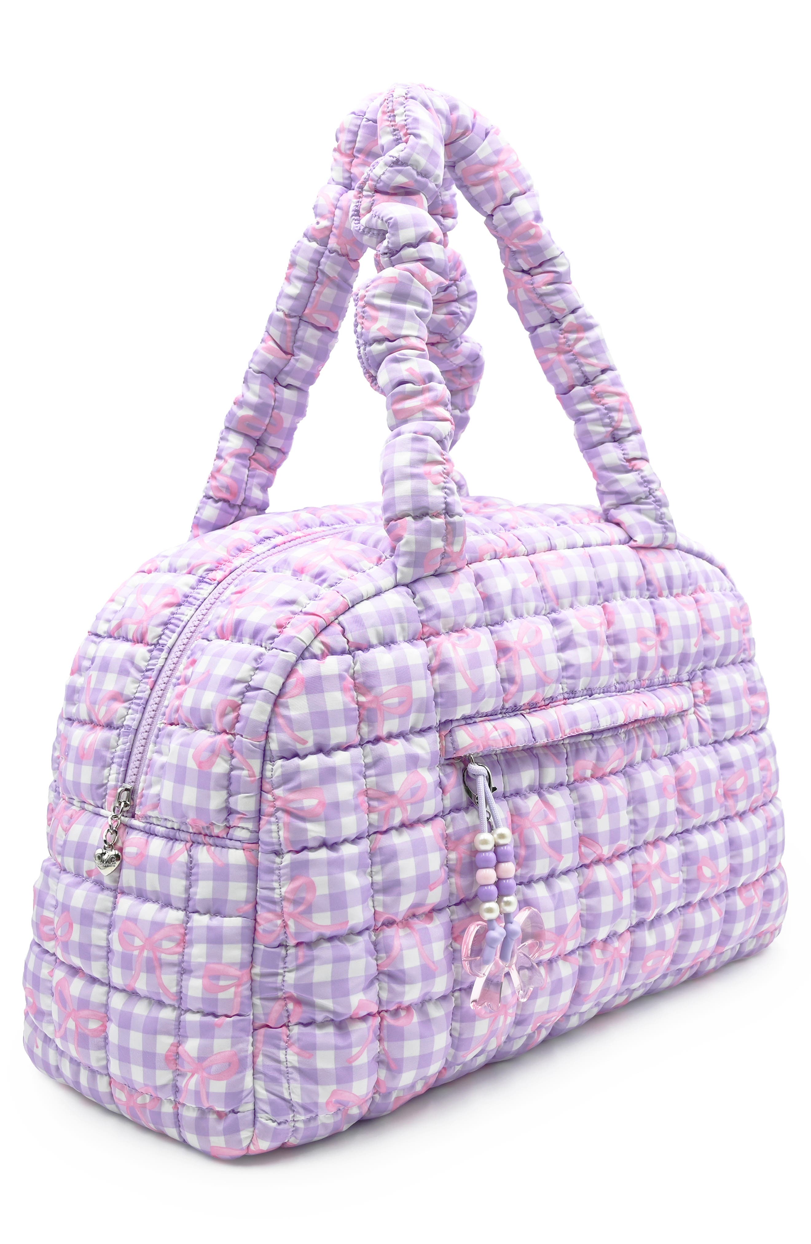 Kids' Bow Scrunch Medium Duffle Bag, Alternate, color, LAVENDER