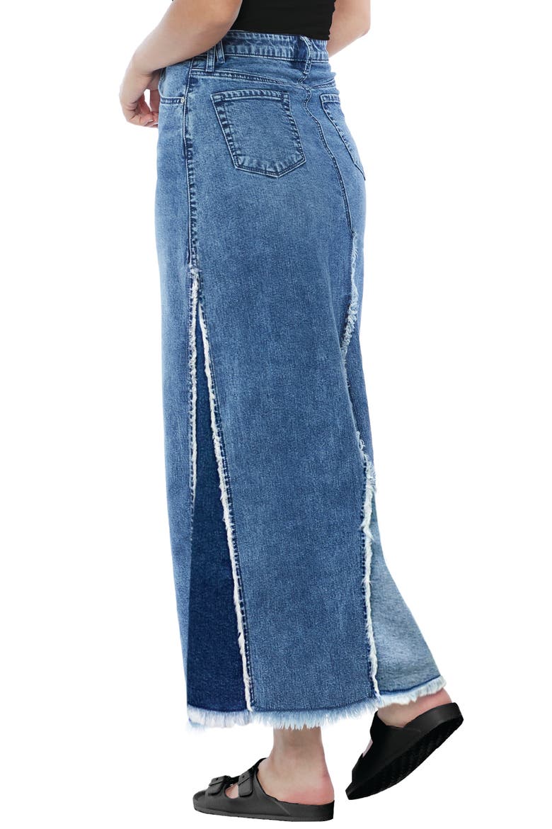 Wash Lab Mix Denim Maxi Skirt, Alternate, color, BLUSH BLUE