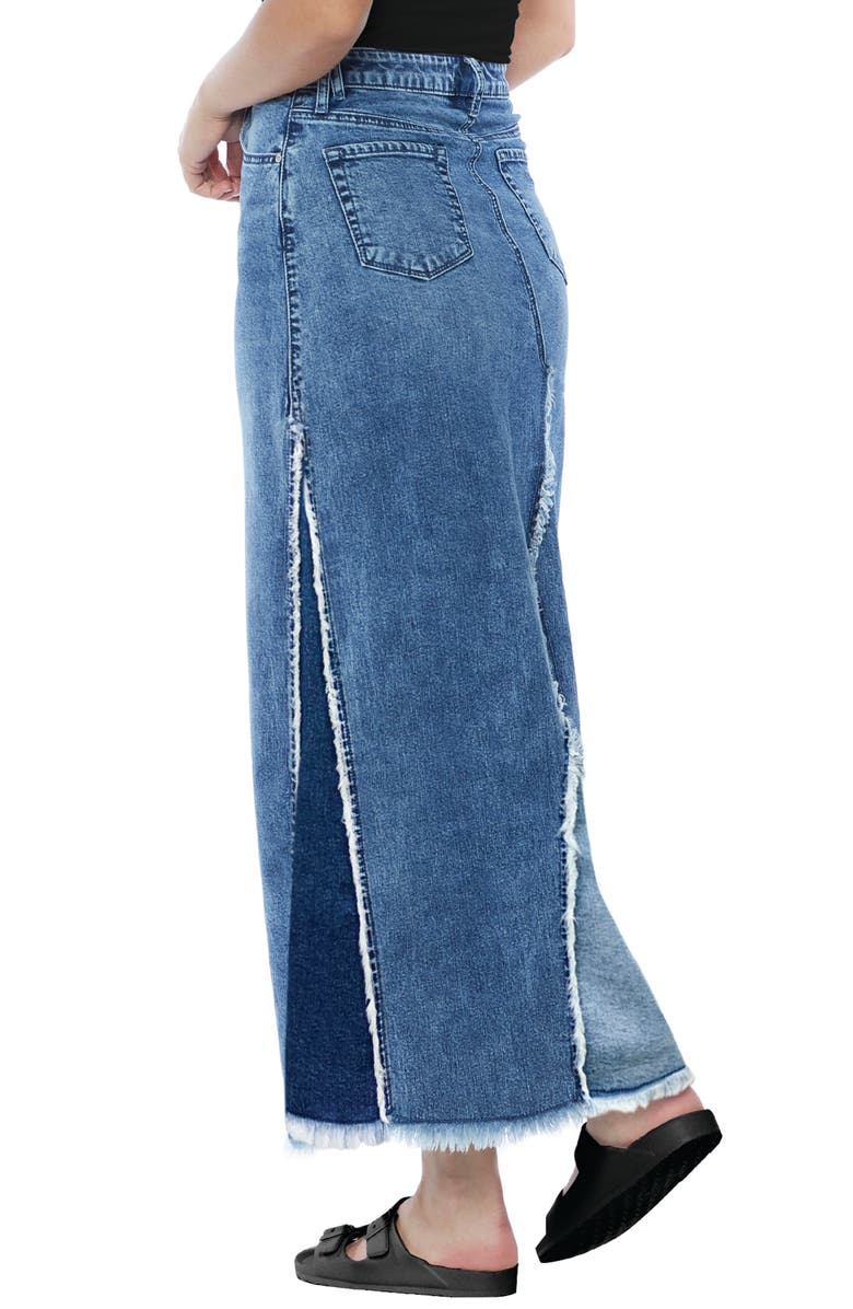 Wash Lab Denim Wash Lab Mix Denim Maxi Skirt, Alternate, color, Blush Blue