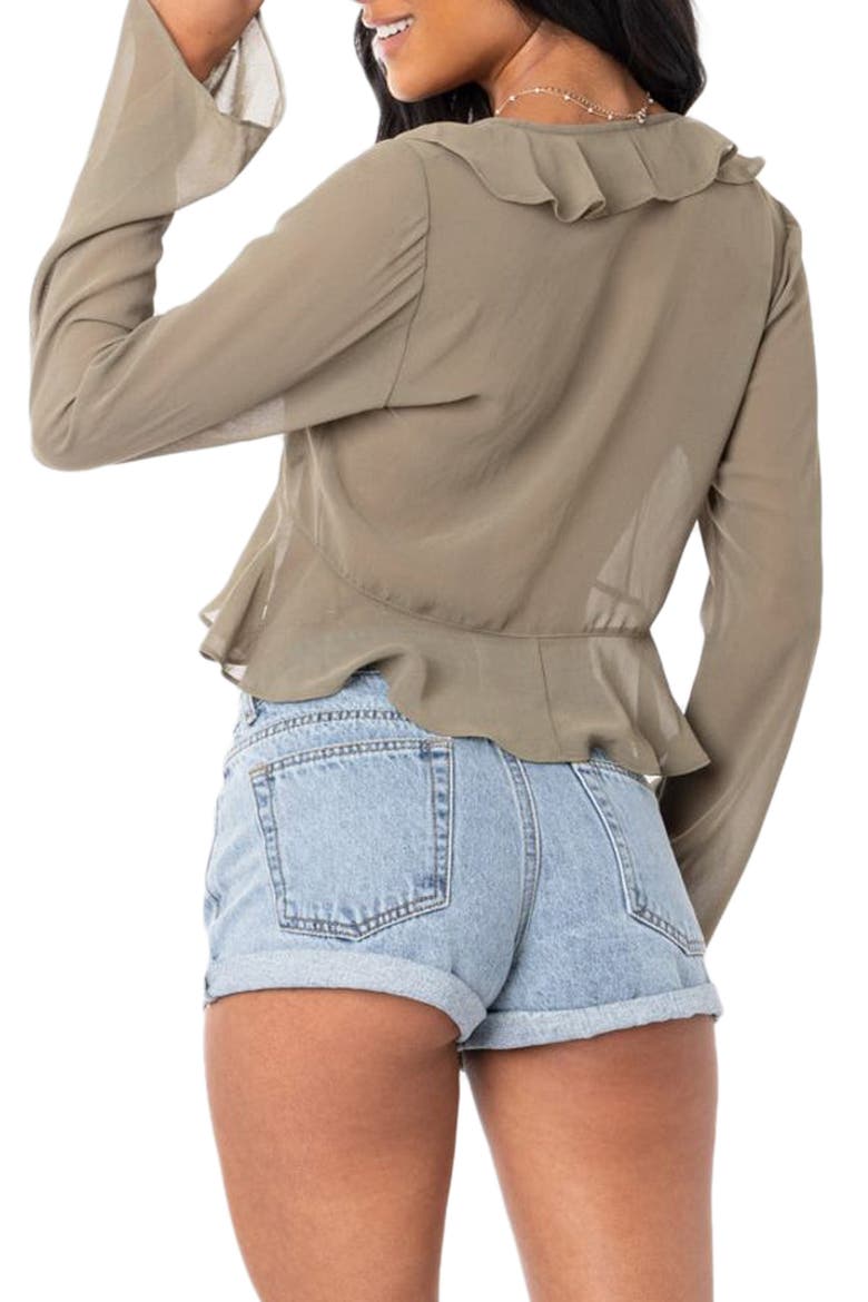 Resse Ruffle Chiffon Top, Alternate, color, OLIVE