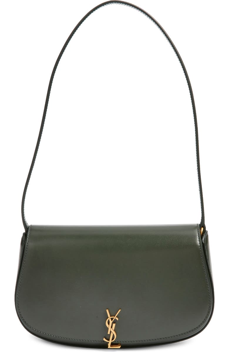 Saint Laurent Mini Voltaire Leather Shoulder Bag, Main, color, Vert Fonce