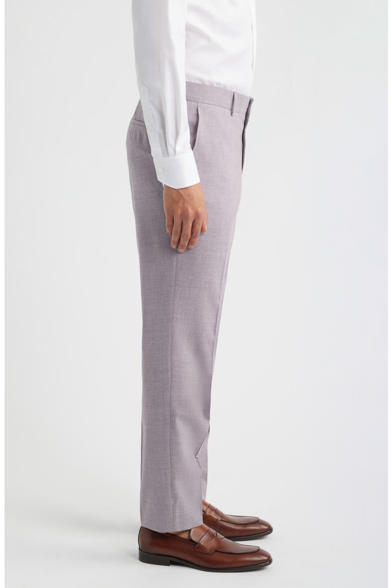 Genius Slim Fit Wool Blend Mélange Dress Pants, Alternate, color, LIGHT/ PASTEL PURPLE