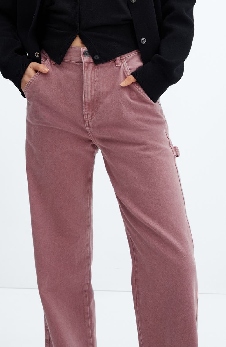 MANGO Straight Leg Carpenter Jeans, Alternate, color, 