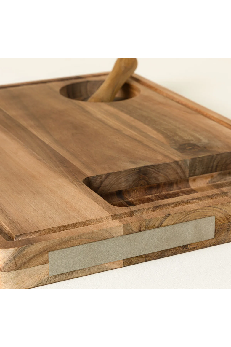 Kitchen Wiz Cut & Prep Board by Gardinnovations, Alternate, color, Acacia Wood