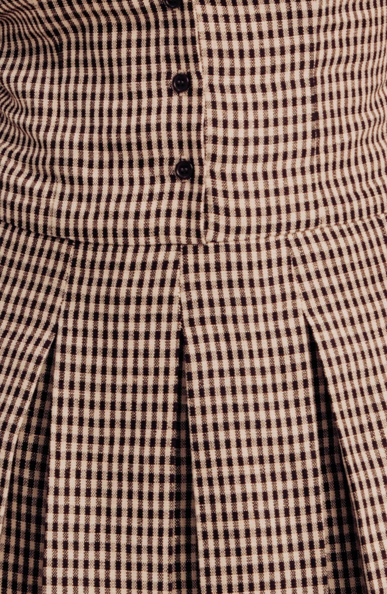 Torn by Ronny Kobo Valerie Check Print Minidress, Alternate, color, Brown