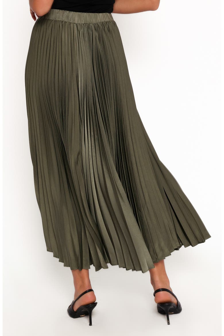 Polina Pleated Maxi Skirt, Alternate, color, OLIVE