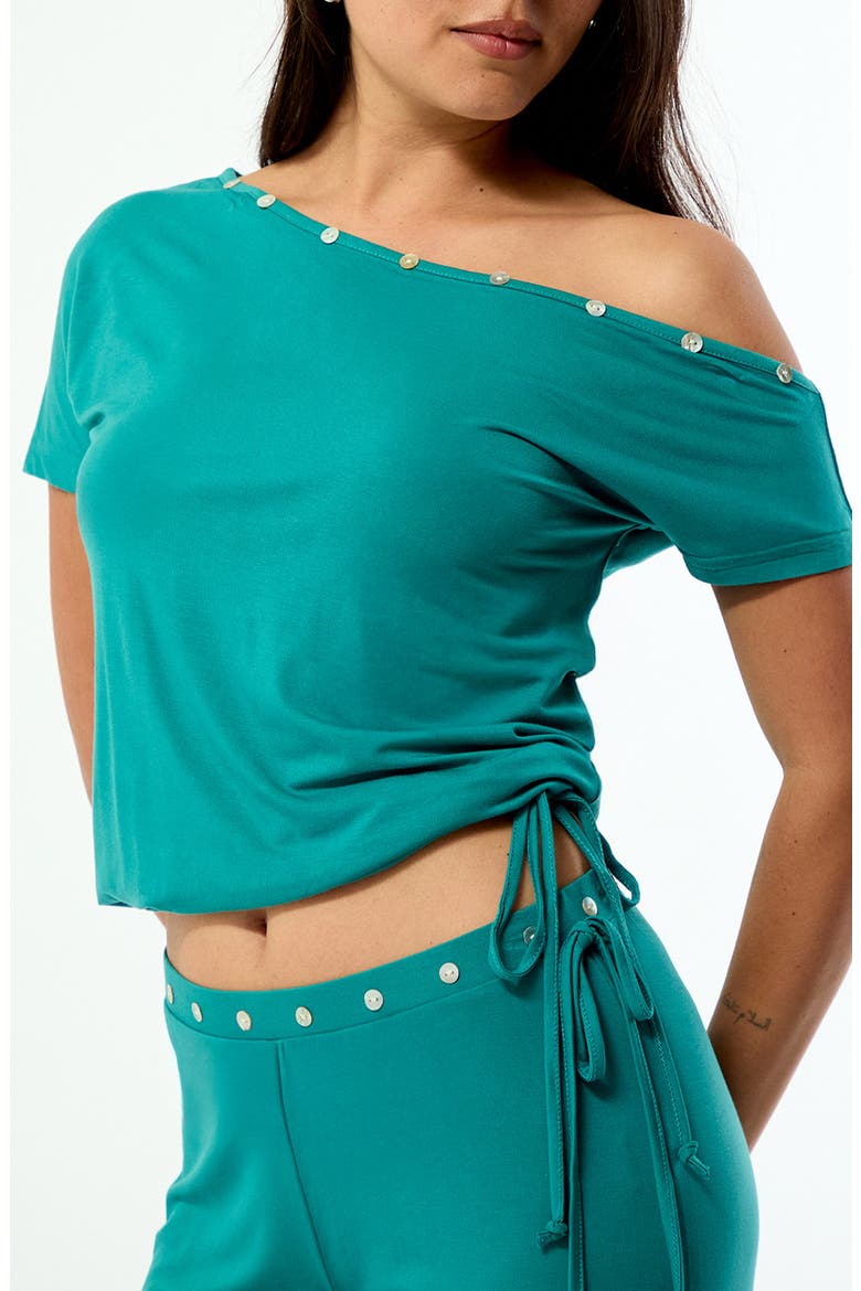Hallie Off the Shoulder Cotton Top, Alternate, color, GREEN