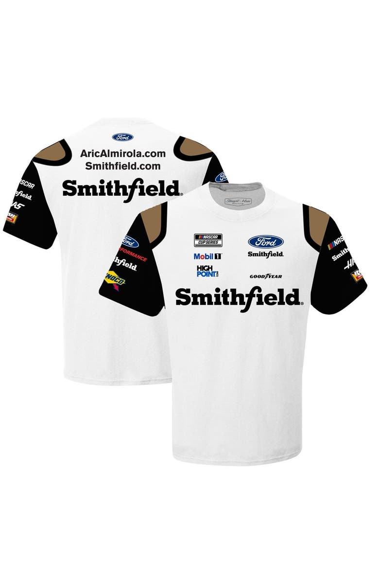 STEWART-HAAS RACING Men's Stewart-Haas Racing Team Collection White Aric Almirola Smithfield Sublimated Uniform T-Shirt, Main, color, 