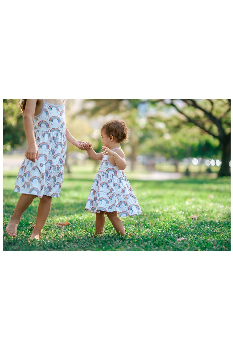 Flower Shower Print Tiered Sundress, Alternate, color, MULTI