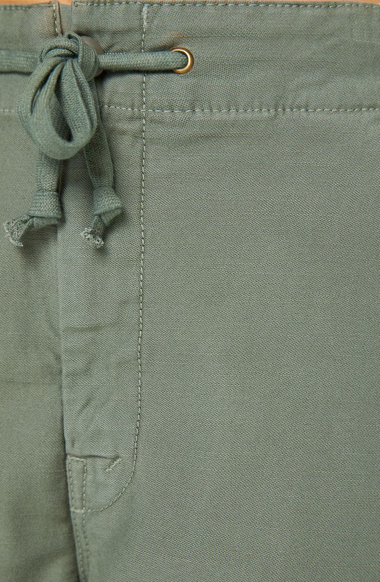MOTHER The Free Fall Frayed Hem Cargo Drawstring Shorts, Alternate, color, Sir Yes Sir Military Green