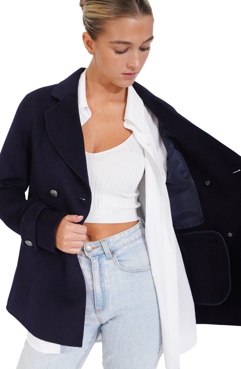 Belle & Bloom Forget You Wool Blend Military Peacoat, Alternate, color,